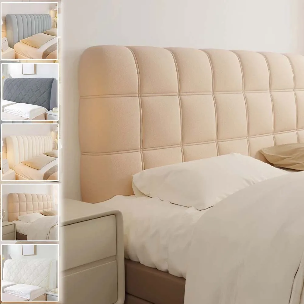 

Dustproof Bed Headboard Cover Thickened Padded Upholstered 120-220cm Headboard Protector Simple Dustproof Slipcover for Bedroom