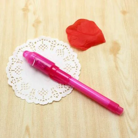Leuchtender Lichtstift Magic Purple 2-in-1 UV-Schwarzlicht-Kombination Zeichnung Unsichtbarer Tintenstift Lernen Bildungsspielzeug für Kinder
