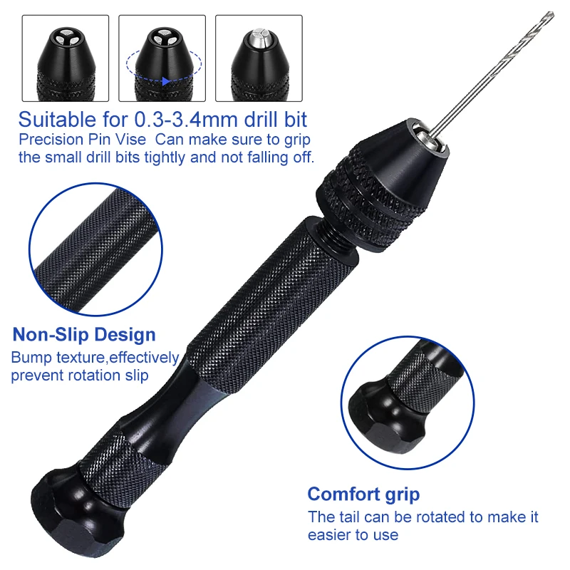 XCAN مثقاب يدوي صغير من الخشب مثقاب محمول لنموذج لتقوم بها بنفسك صنع المجوهرات أداة دوارة أدوات يدوية للحفر #2