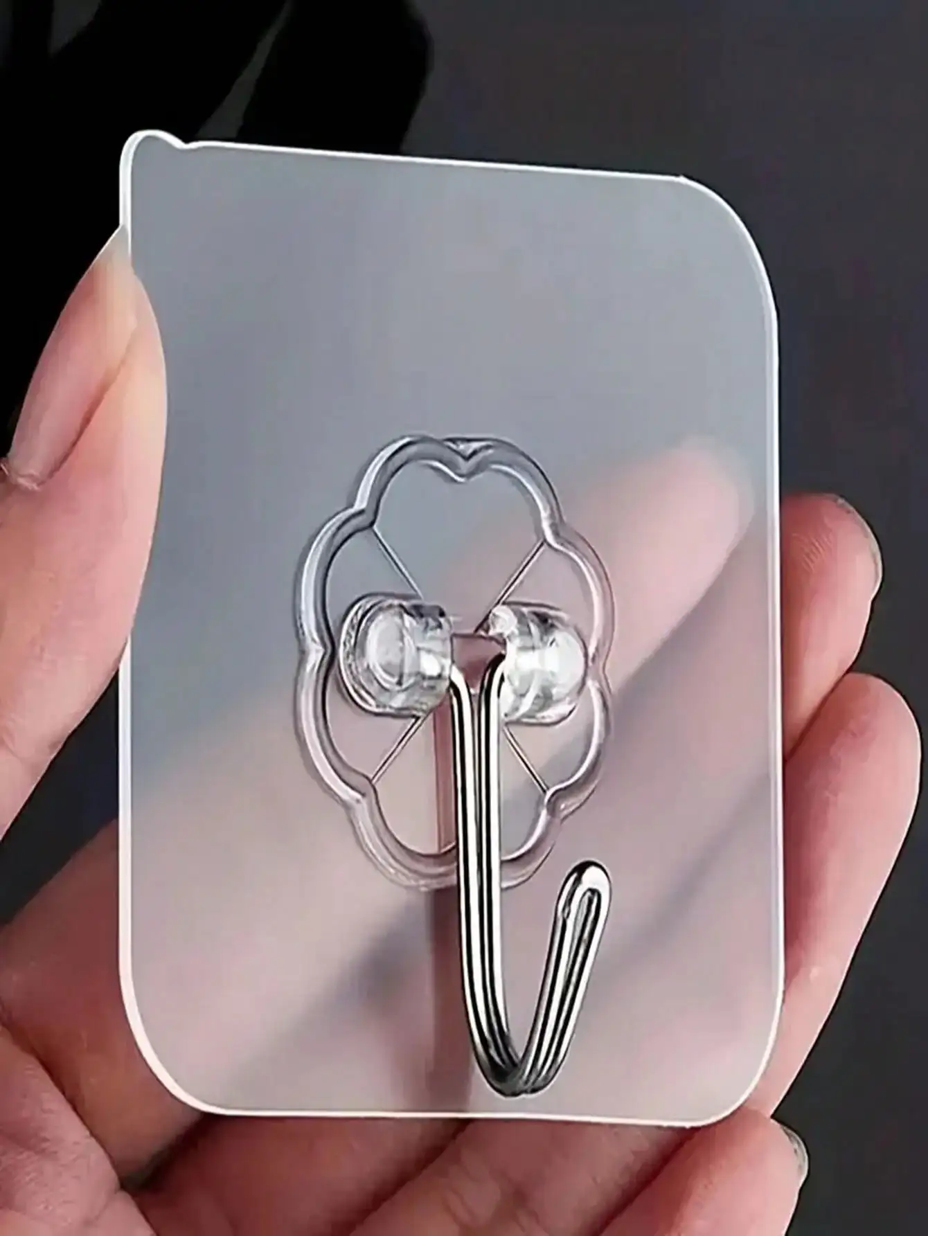 10pcs/30pcs/50pcs Transparent Heavy Duty Adhesive Hooks, No Drilling Required, Damage-Free Hanging, Strong Sticky Hooks, Removable, Transparent, Waterproof, Suitable For Clothes, Hats, Tableware, Shoes, Accessories, Kitchen Utensils, Bags, Etc.