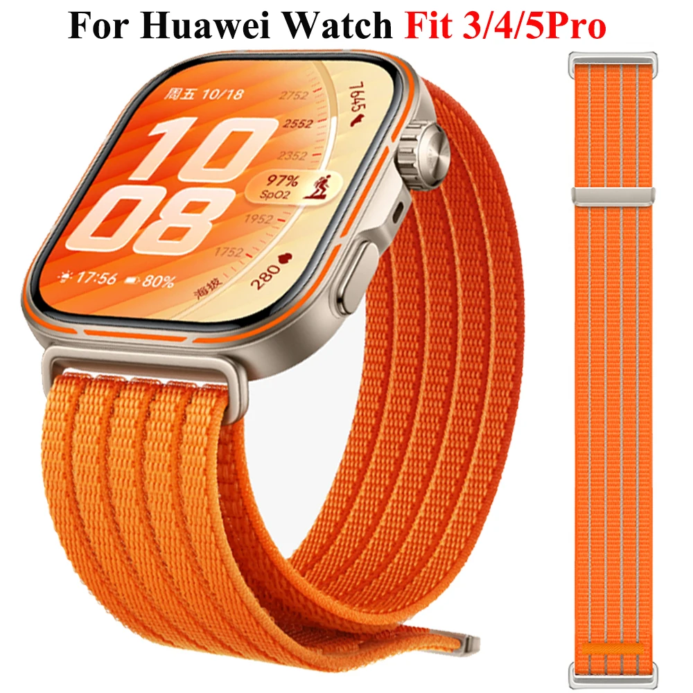 Nylon-Schlaufenband für Huawei Watch Fit 5Pro 4Pro, geflochtenes, bequemes, atmungsaktives Armband für Huawei Watch Fit 5 4 3.