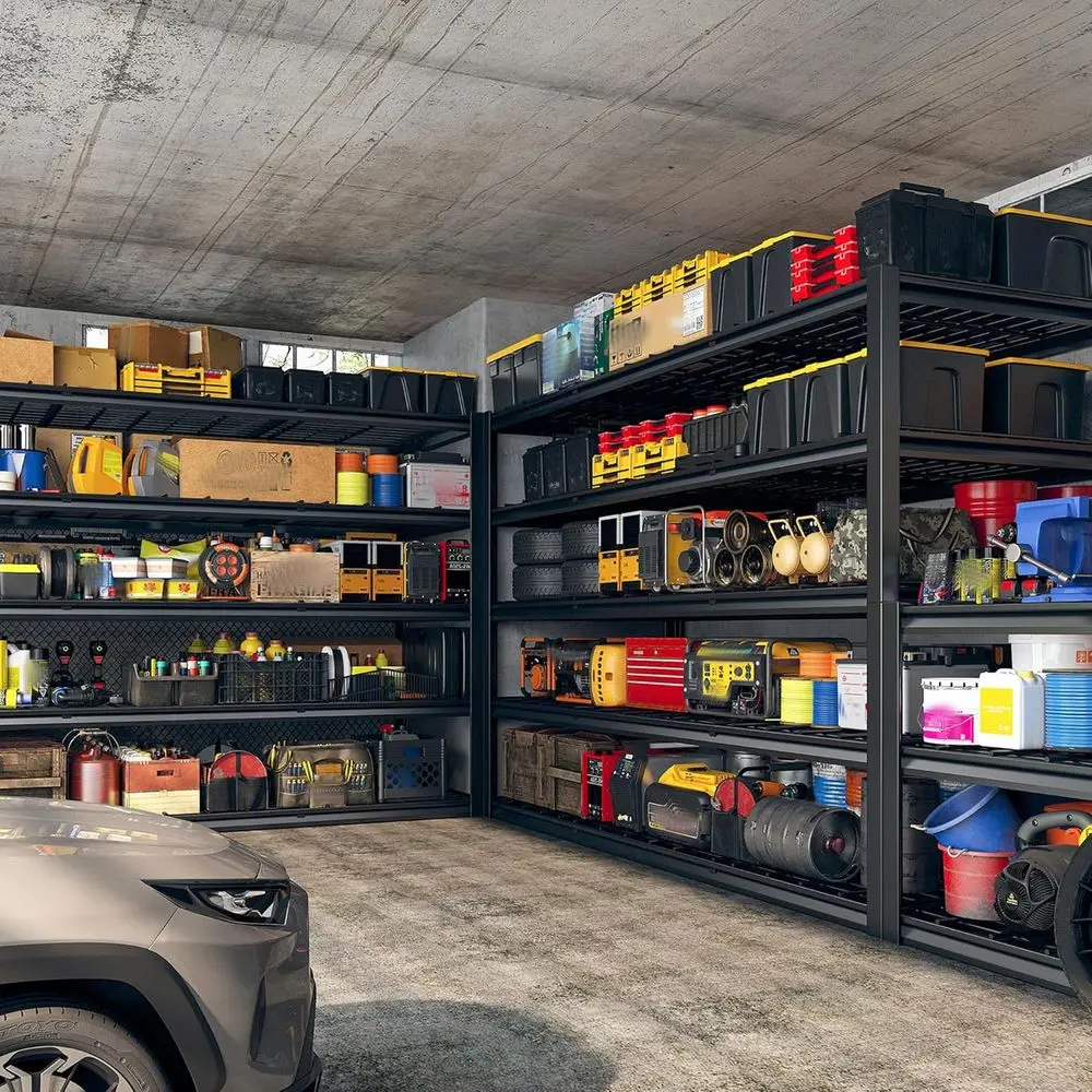 60 Heavy-Duty Metal Garage Shelving, 5-Tier Adjustable Storage Rack, 3000 lbs Capacity
