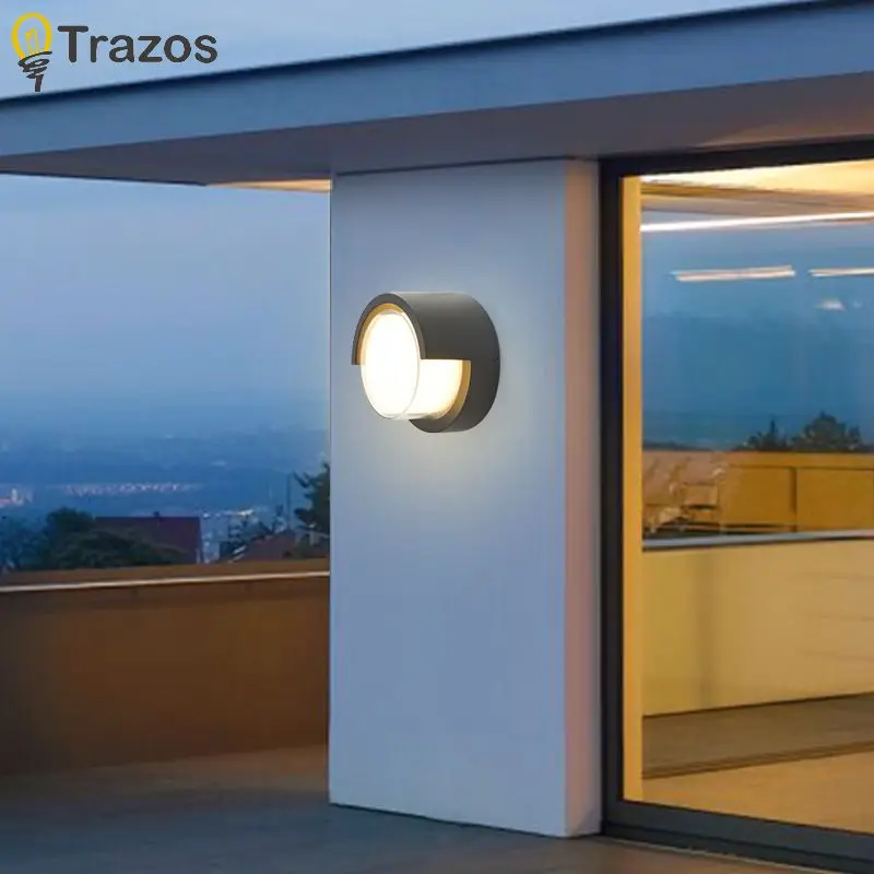 Außenwand leuchte runde wasserdichte LED feuchtigkeit beständige Innenhof Villa Außenwand Korridor Balkon nordische LED Wand leuchte