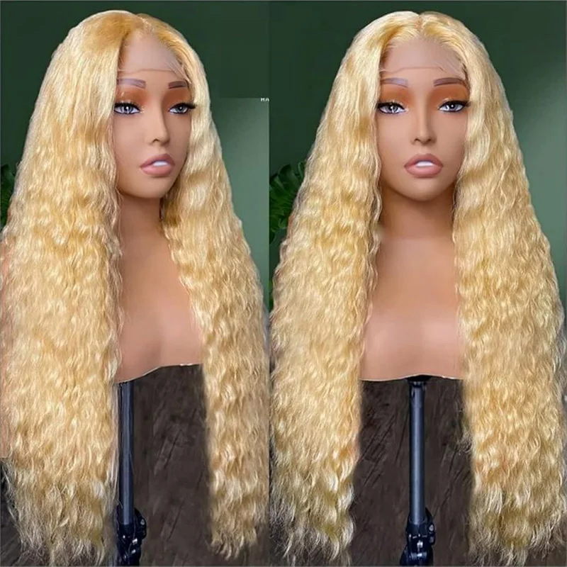 

26 дюймов 613 блондинка длинный 180 Плотность странные вьющиеся мягкие предварительно выщипанные натуральные волосы парик фронта шнурка для чернокожих женщин детские волосы