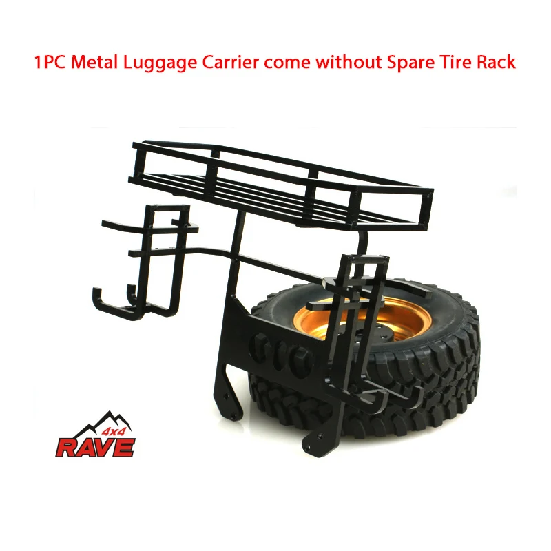 LESU Metal Luggage Carrier Spare Tire Rack for 1/10 D90 Scx10 Rave 4X4 RC Crawler Car Model DIY Car Toy Parts TH17933-SMT3