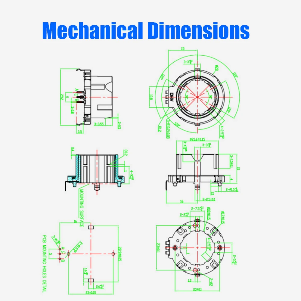 50 шт. Beelee EC28-01 кодировщик с полым валом 16 В 0,3 А энкодер