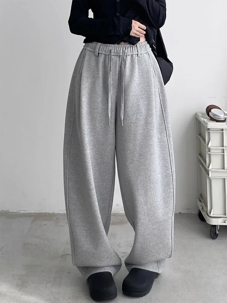 HOUZHOU Vintage Y2k Baggy Gray Sweatpants Joggings Korean Style Sports Pants Harajuku Streewear Casual Loose Trousers Autumn