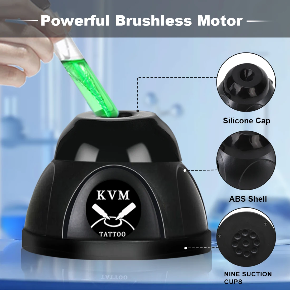 Tattoo Ink Mixer Mini Vortex Mixer 1500mah Rechargeable Portable Shaker with Strong Suction for Tattoo Pigment and Nail Polish