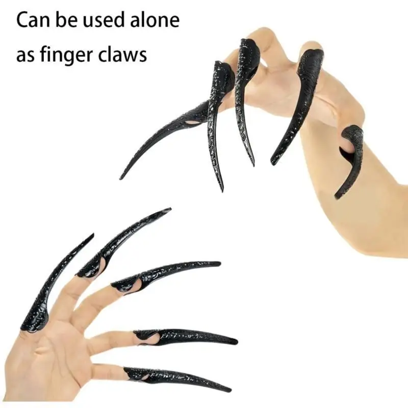39BD Masquerades Party Witch Gloves Halloween Party Accessories Role Play Nails Gloves
