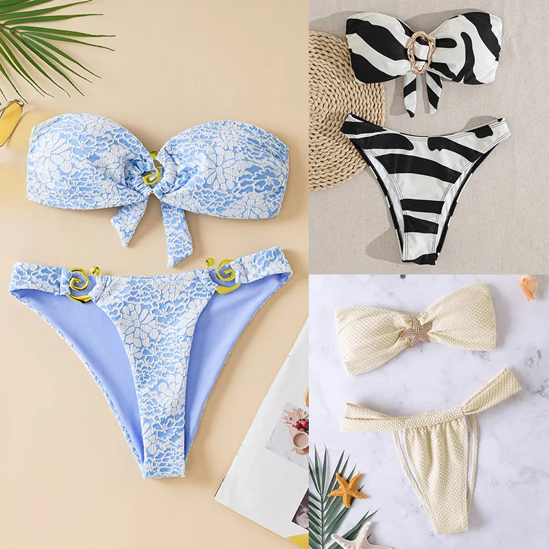 

NewbikiniStrapless Starfish Decorated Sexy Two-Piece Swimsuit Bikini Women's Swimwear