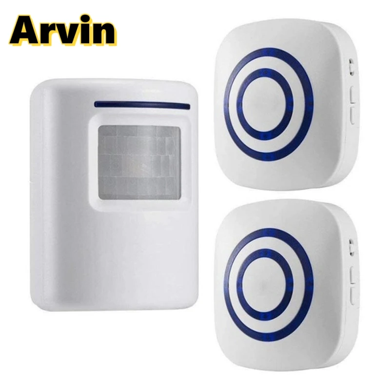 

New 110V-240V Wireless Doorbell PIR Infrared Sensor Motion Detector Entry Door Bell Alarm Receiver Transmitter EU/US Plug