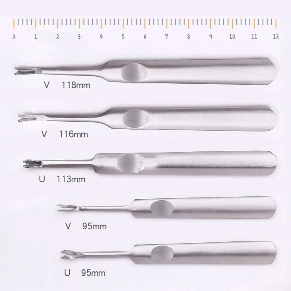 V U Shaped Leather Beveler Grooving Tool Stainless Steel Edge Skiver Kit for Professional Leatherwork