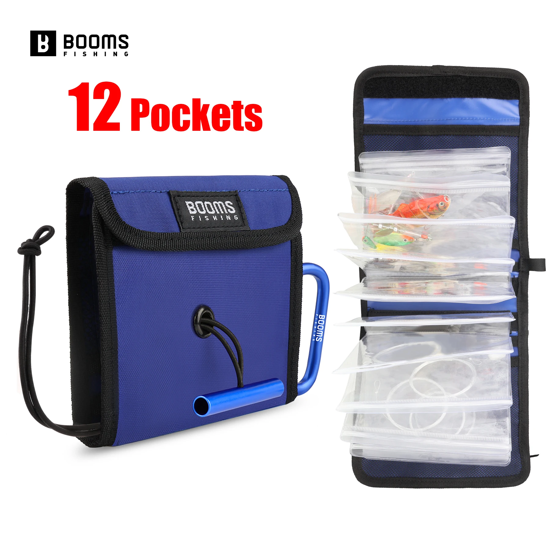 Booms Fishing Large Size Fly Fishing Tackle Storage Bag 12 Transparent Bag Fishing Tackle Rigs Wallet Fishing Tools Accessories