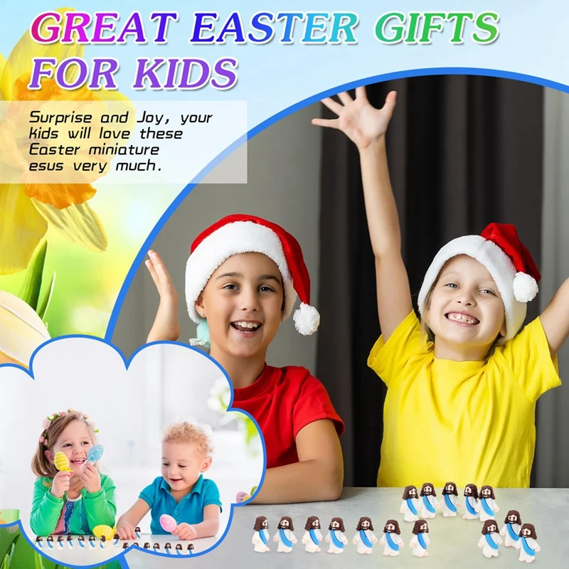 لعبة ABHU Jesus لعيد الفصح ، التصميم الأصلي ، مطاط صغير ، تمثال Jesus للاختباء والبحث ، هدايا حفلات دينية ، هدية عيد الفصح