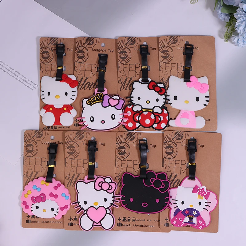 Kawaii hallo kitty gepäck etikett anime sanrio kuromi melodie gepäck anhänger koffer id adressen halter gepäck boarding tragbar