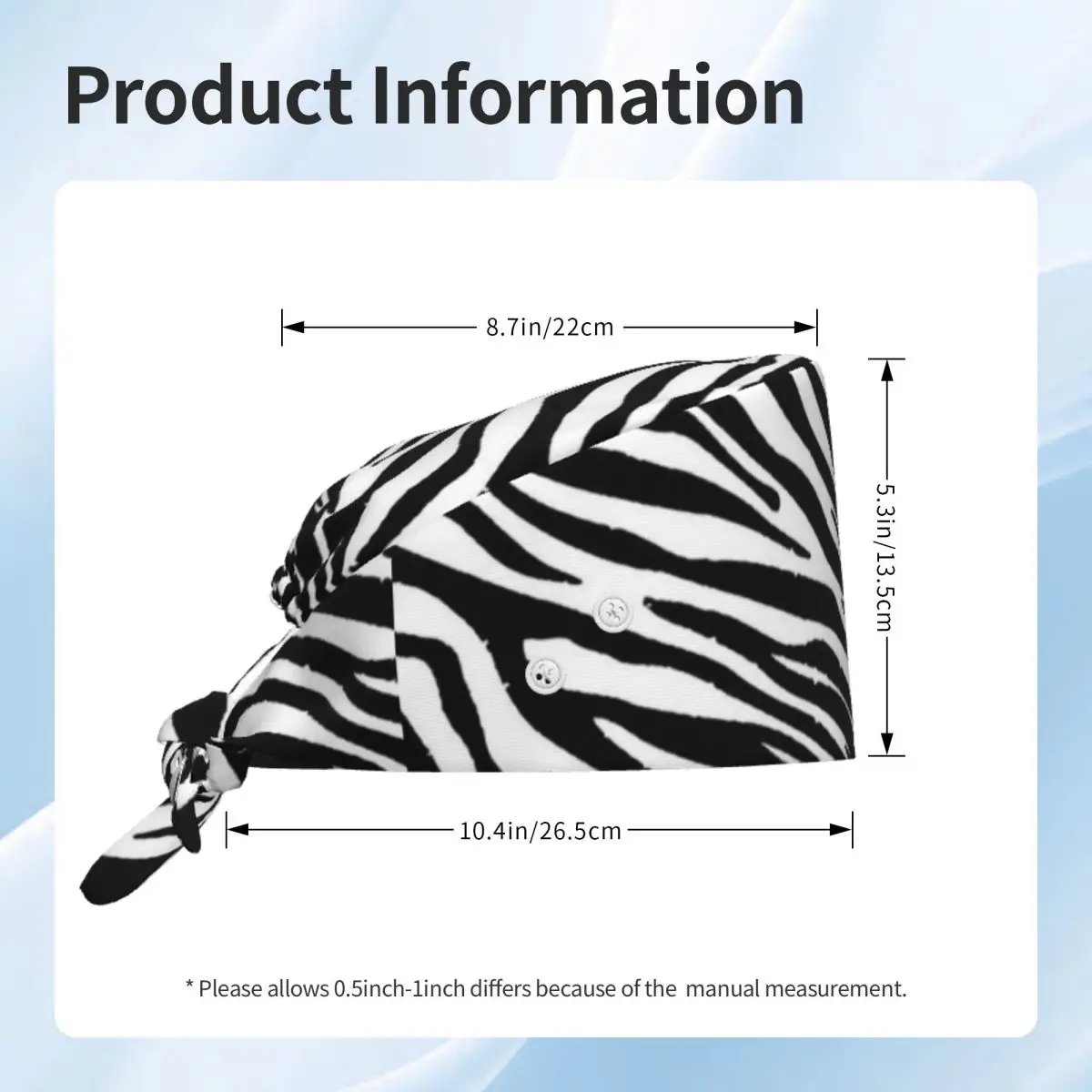 Zebra Pattern Retro Scrub Hat Doctor Working Surgical Cap Unisex Adjustable Nursing Caps for Dentist