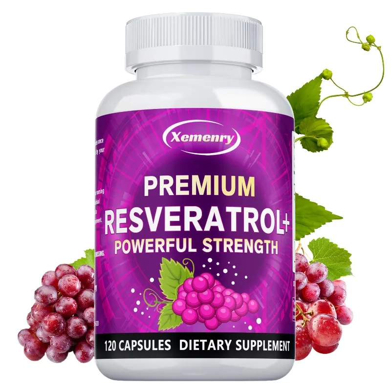 Resveratrol Capsules - Antioxidant Supplement - Balances Body Energy, Supports Skin, Cell, Brain, Immune
