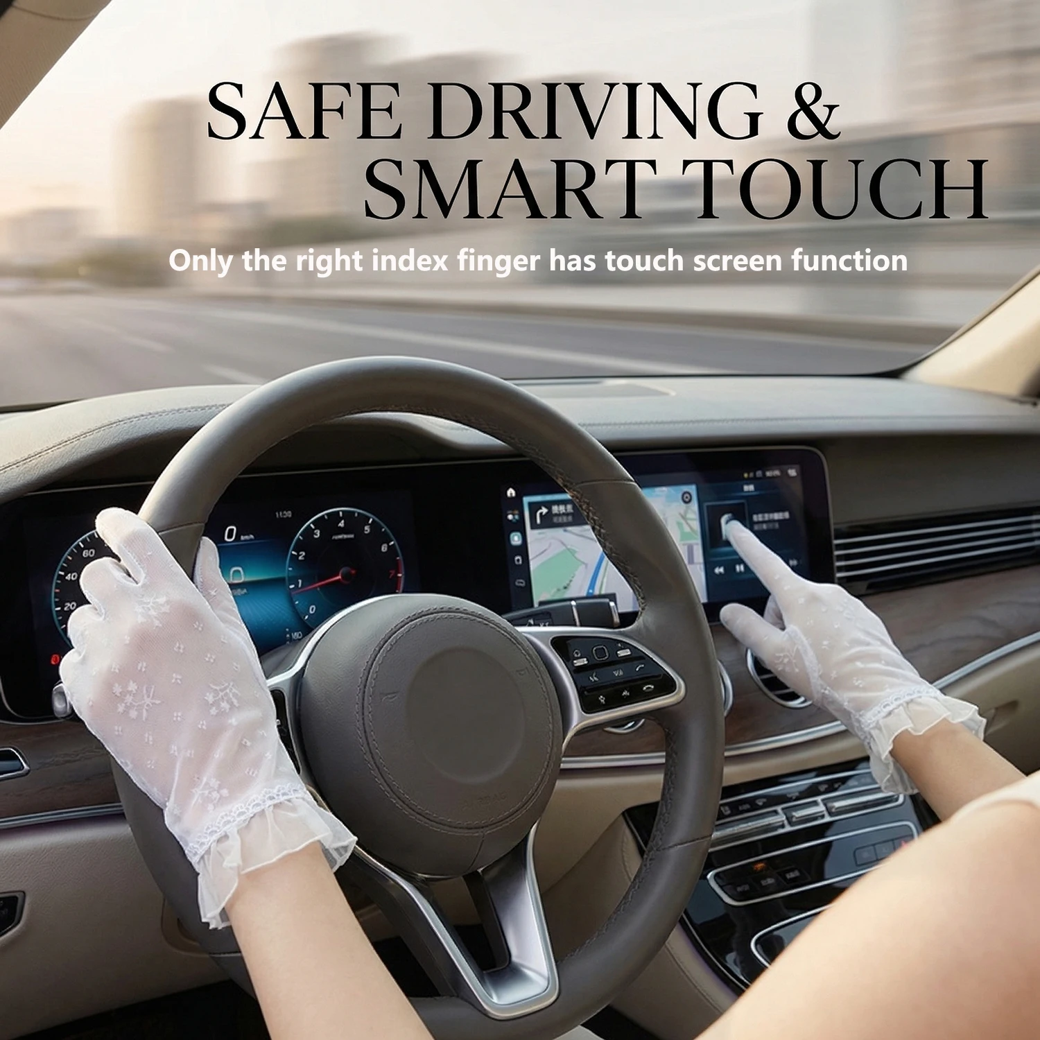 l-●-ミラーサマー薄型通気性女性用手袋、アイスシルキー抗紫外線日焼け止めハンドウェア、運転、サイクリング、旅行、日常の外出、パーティー用