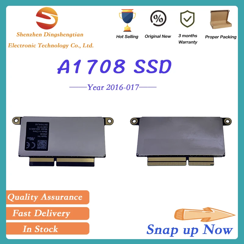 Original A1708 128G 256G 500G 1TB ฮาร์ดดิสก์ Solid State ไดรฟ์ SSD สำหรับ MacBook Pro 13 "Retina Late 2016 2017 A1708 EMC 2978 3164