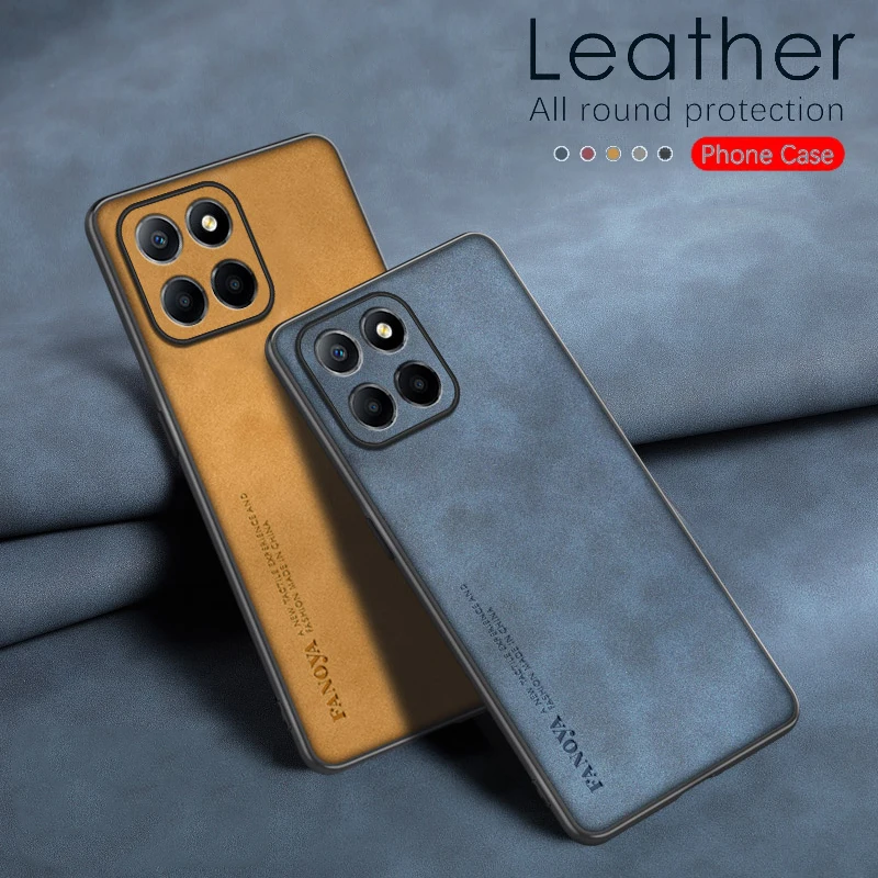 Fall für Honor X8c Schützen Objektiv Lammfell Leder Shell Coque X8a X8 Abdeckung TPU Weiche Stoßstange Stoßfest Funda