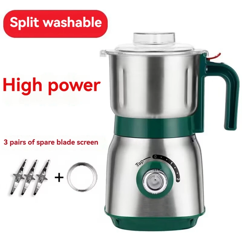 Grain Grinde For Kitchen Electric Spice Grinders Comes With 3 Removable Stainless Blades For Coffee Bean Grains Nuts EU Plug