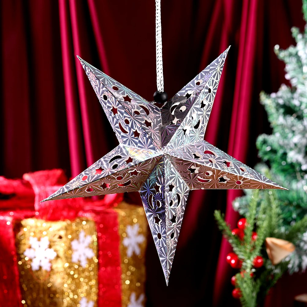 

1Set Five-Pointed Star Hanging Pendant Creative Xmas Light Decorative Ceiling Lamp Christmas Party Decor Hanging Pendant