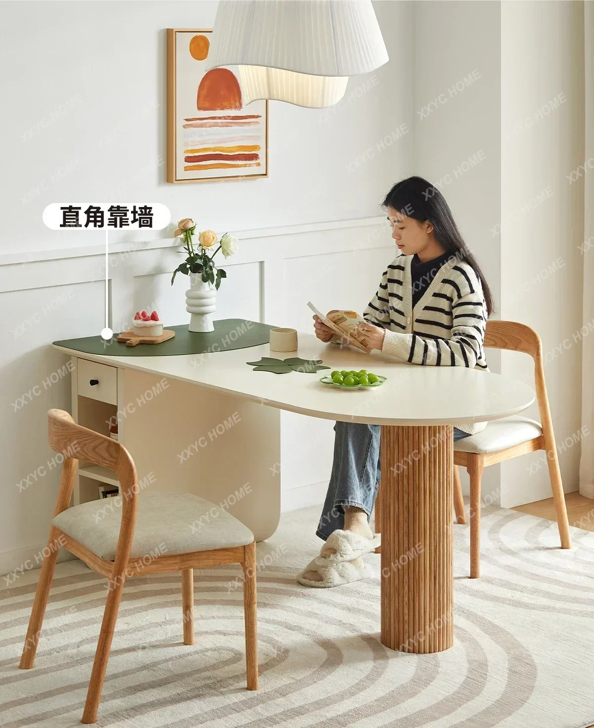 Solid Wood Dining Table Living Room Home Kitchen Island Dining Table Nordic Simple Modern Simple Table
