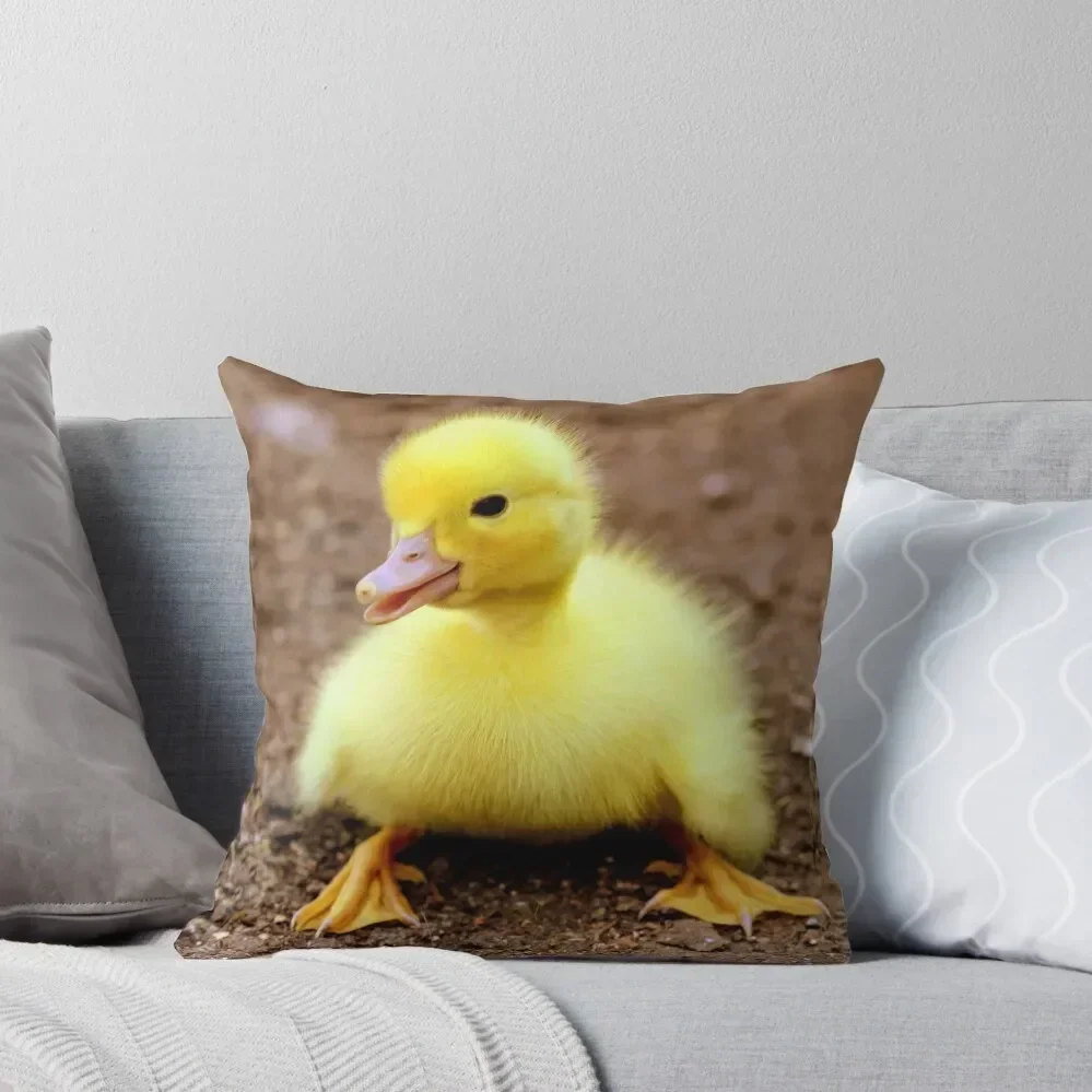 ANIMALS #62 - Adorable Yellow Duckling Throw Pillow christmas pillow case pillow cover luxury