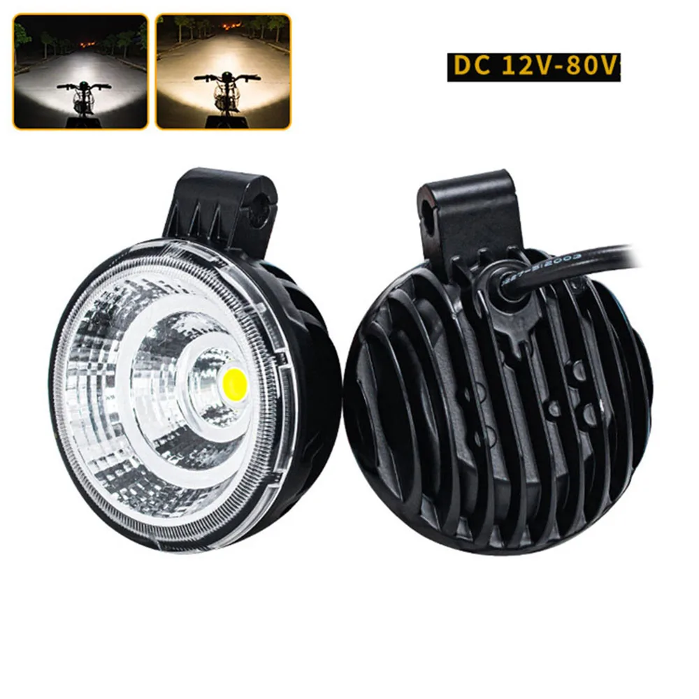 Truck Trailer LED Reverse Lamp 12V-80V Car Tyre Side Marker Light 3 Inch Round Motorcycle Headlamp 20W Headlight for Van Jeep