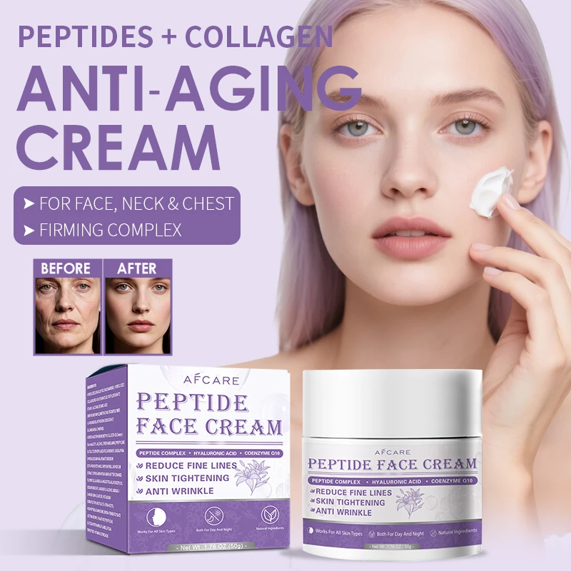 

Anti Wrinkle Peptide Face Cream Coenzyme Q10 Reduce Fine Lines Firming Skin Moisturizer Nourishing Tender Skincare Products