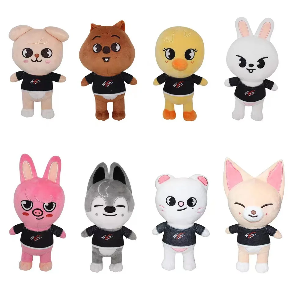 Skzoo 25cm brinquedo de pelúcia dos desenhos animados anime boneca para crianças leeknow hyunjin presente