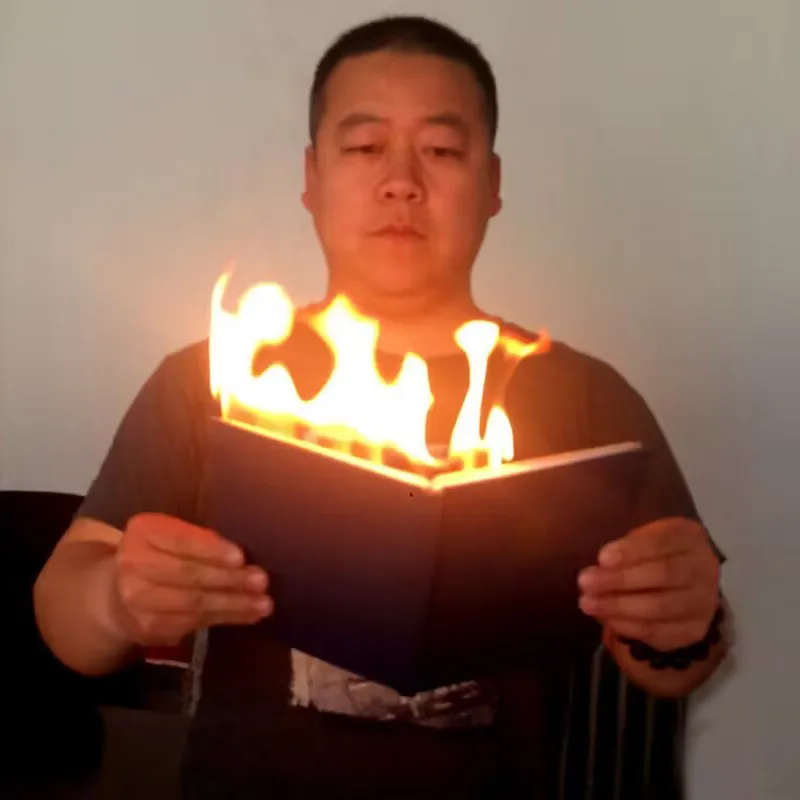 Fire Notebook Stage Magic Tricks Flames Burst Out From Book Fire Vanishes Illusions Gimmick Party Magic Show Funny Props