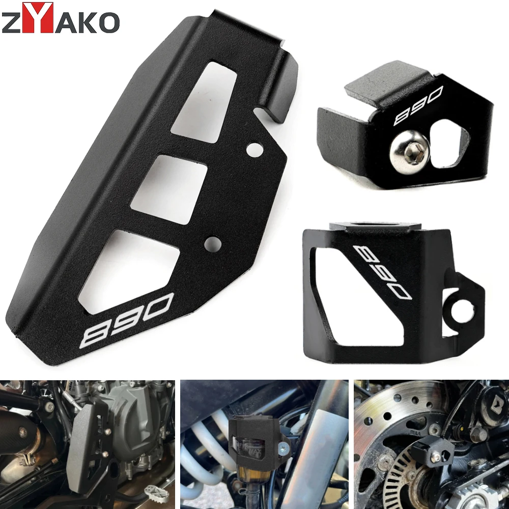 Fit For 790 Adventure R S 890 Adventure R Norden 901 Motorcycle CNC Rear Brake Master Cylinder Guard Cover ABS Sensor Guard