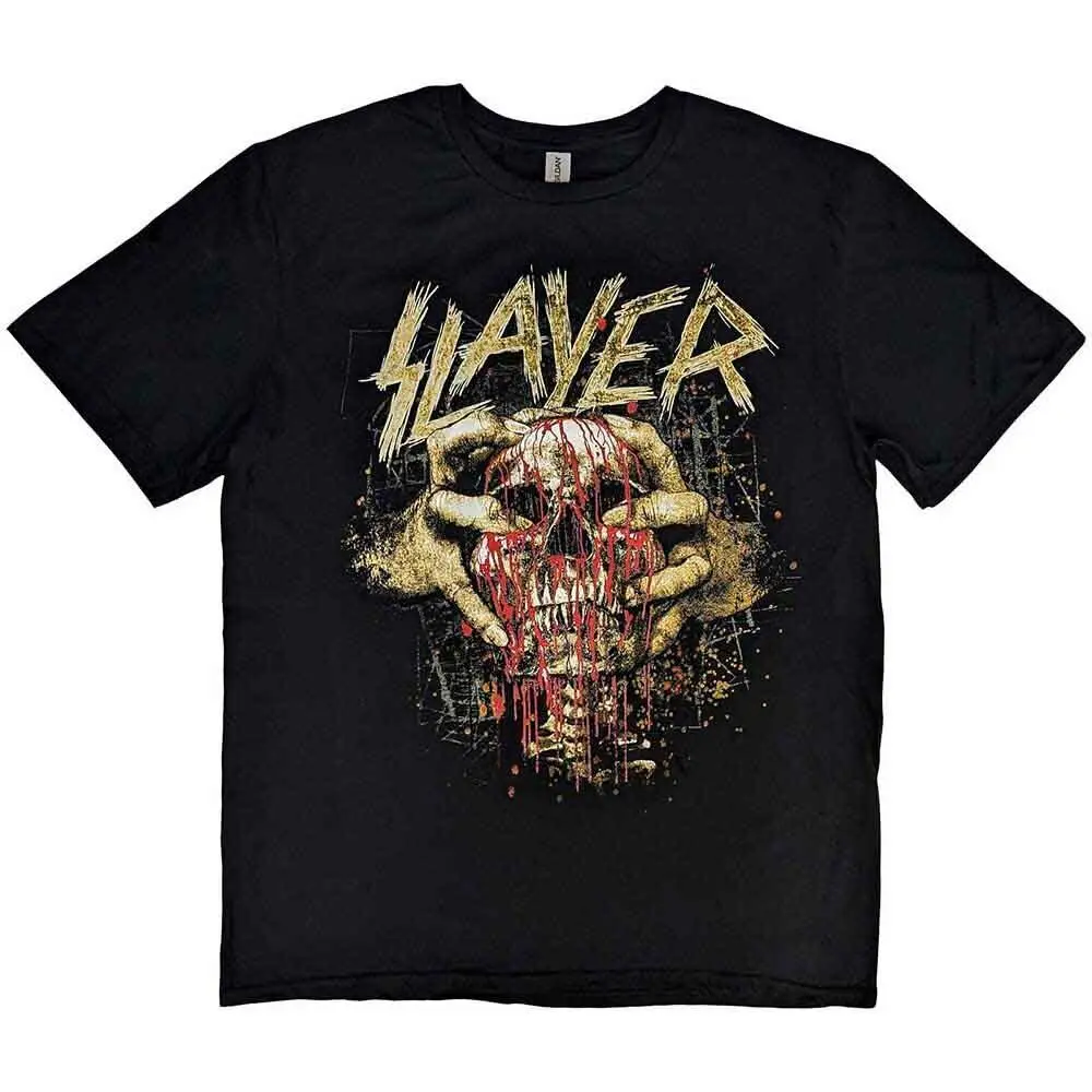 Slayer Skull Clench T Shirt Black New