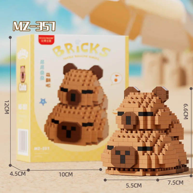 Schattige pop Kapi Capybara Bala creatieve bouwstenen Capibara ornamenten educatief speelgoed voor kinderen