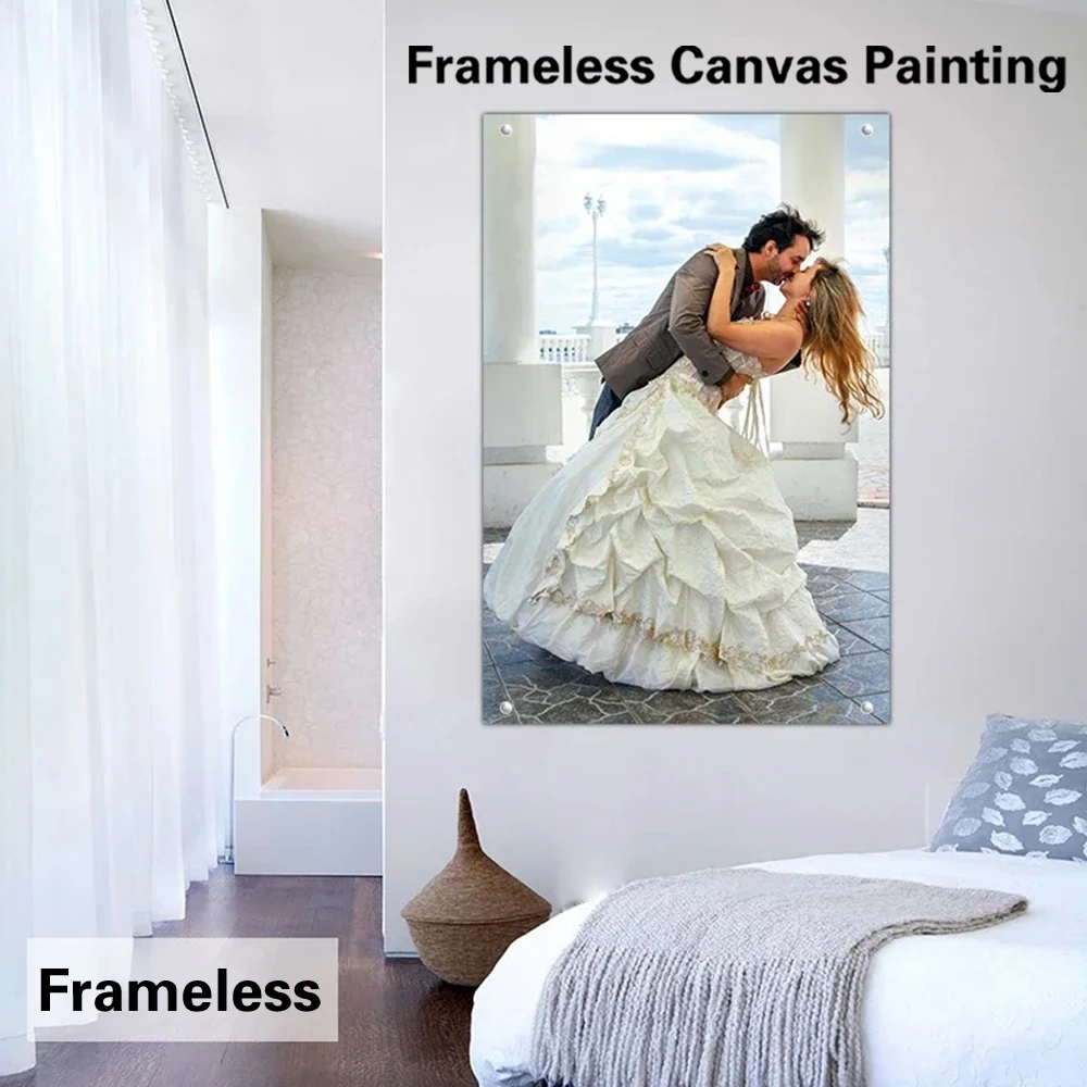 1pc Frameless Personalize Custom Photo marry Nursery Wall Art Canvas Poster Prints Home Room Aesthetic Room Decor