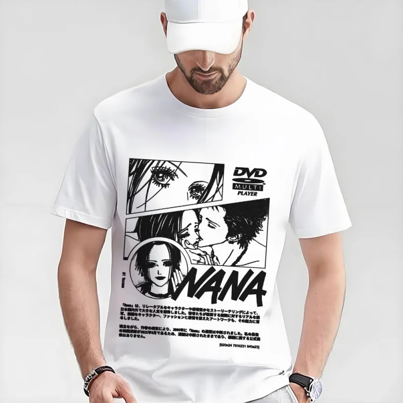 

Nana Osaki 0330 The Black Stones Punk Band Manga Gift T shirt Large size Tops Anime Girl Graphic Print Y2k Clothes Cartoon Tee