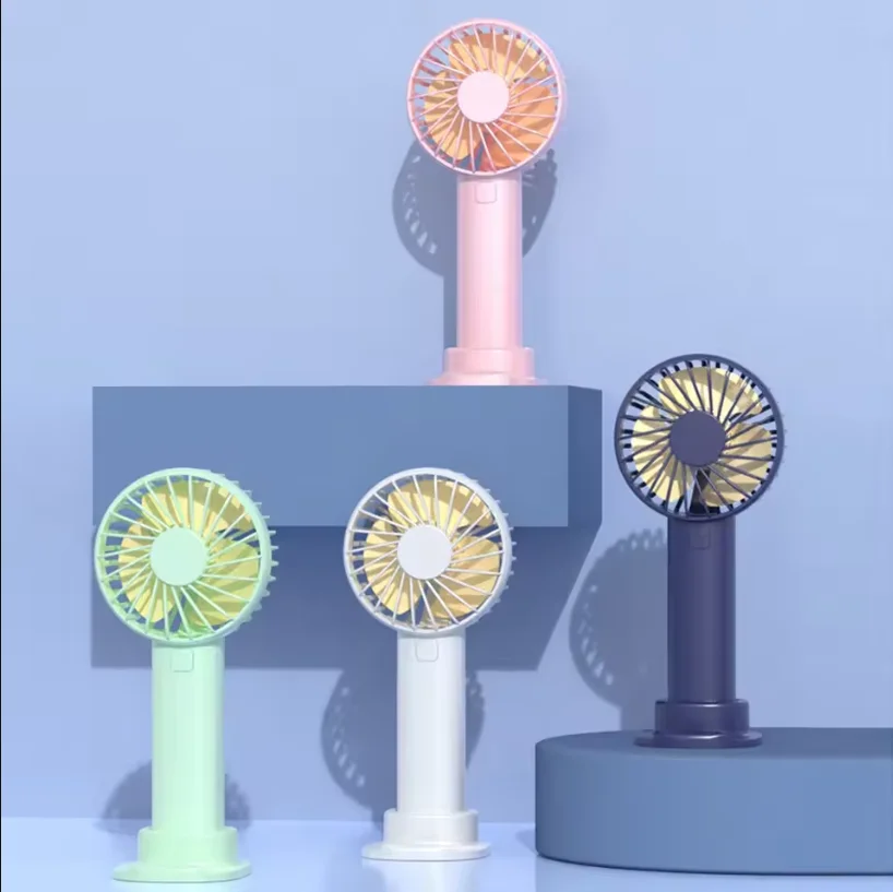 USB Mini Strong Wind Handheld Fan With Phone Holder Portable Quiet Rechargeable Long-Lasting Cooling Fan For Outdoor Travel