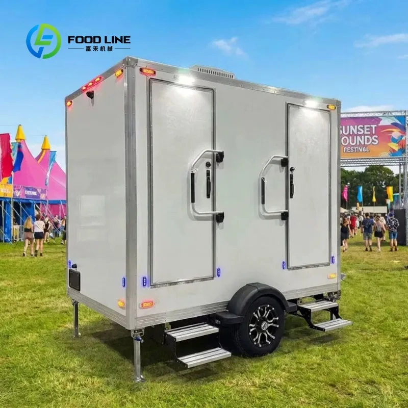 High Standard Luxury Mobile Restroom Trailer Portable Toilet with Automatic Flushing for Outdoor Private Party