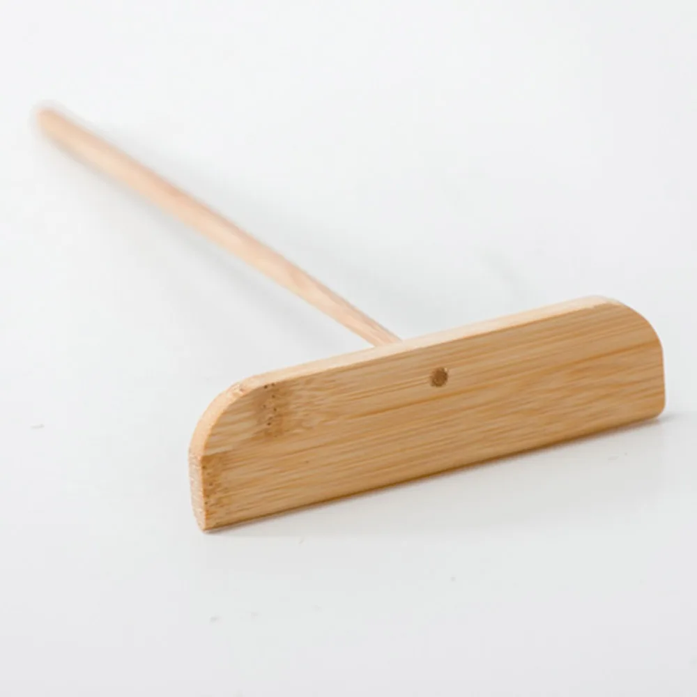 2pcs Wooden Pancake Rake Washable Long Handle Crepe Spreader Tool T Shaped Smooth Rounded Edges Bamboos Pancake Rake