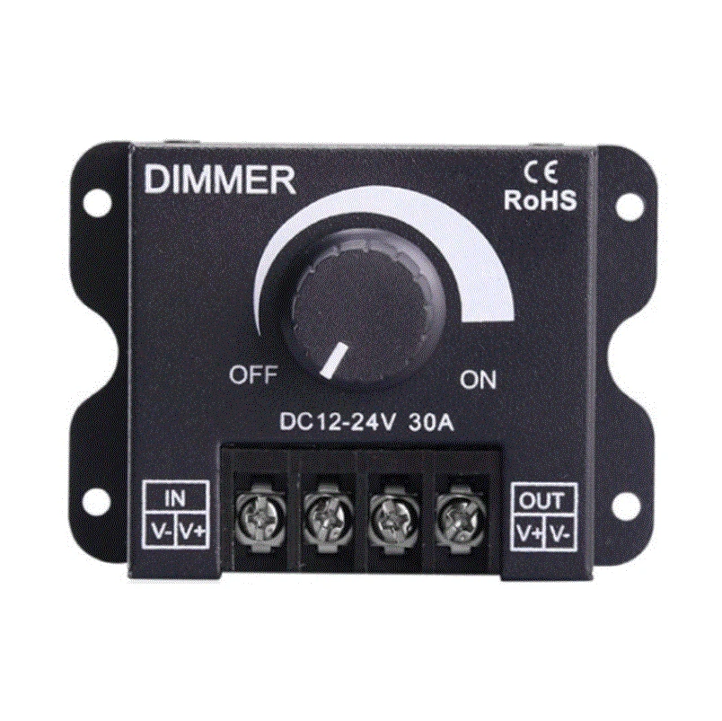 

12V 24V Voltage LED Dimmer Switch 8A Plast / 30A Aluminum Regulator Adjustable Controller for Single Color LED Strip Light Lamp