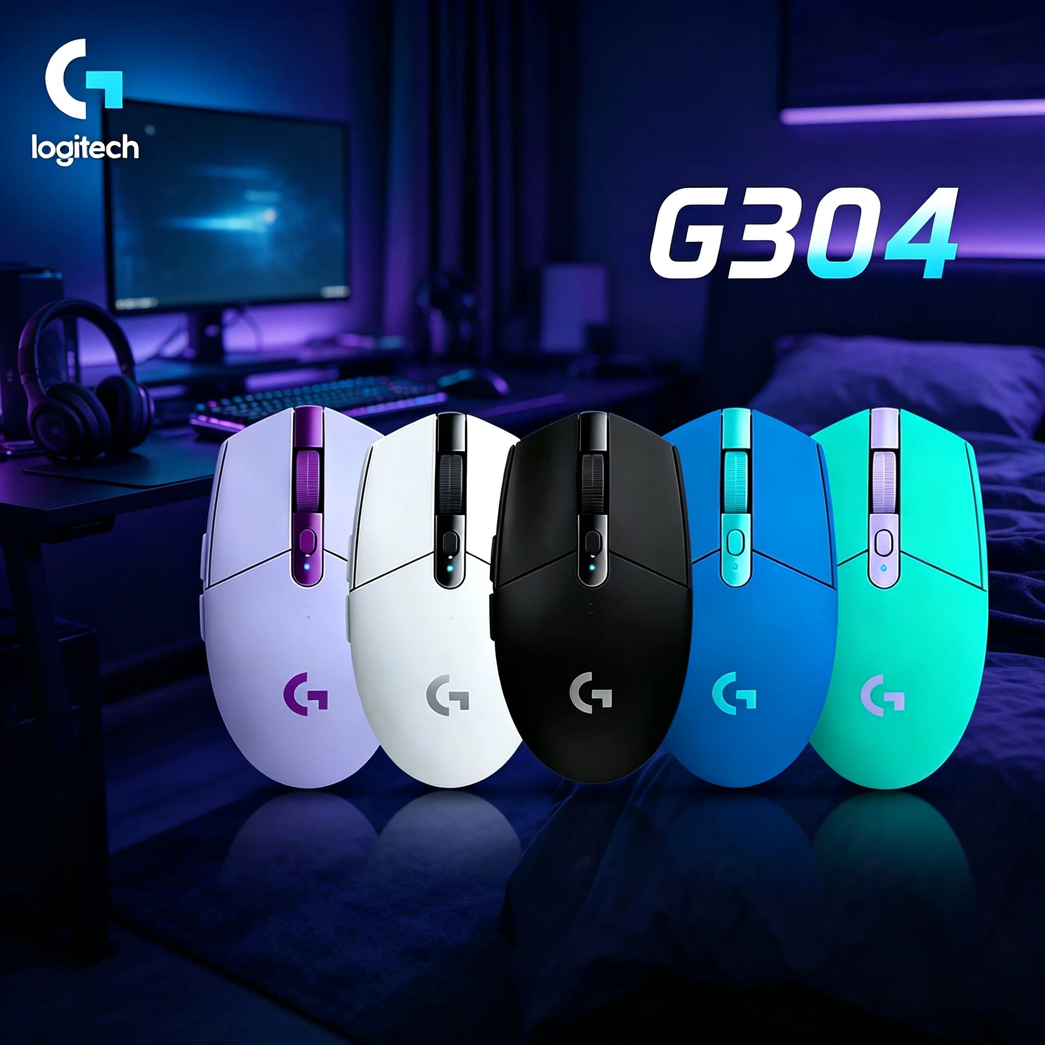 Logitech G304 Wireless Game Mouse Universal Compatibility For Windows Mac For PUBG CS2 Valorant Computer Gaming