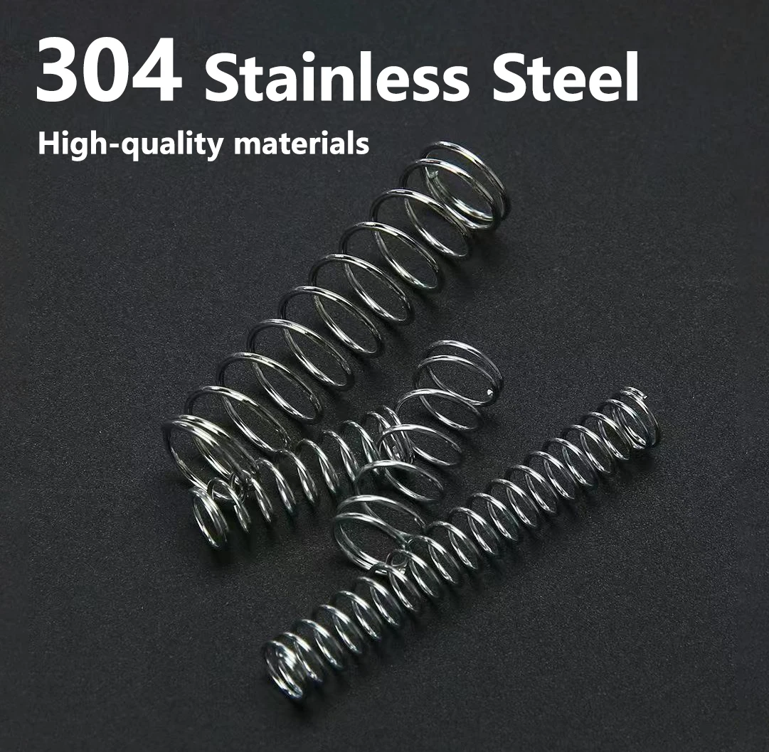 Kit assortimento molle di compressione da 200 pezzi 10 dimensioni 0,3/0,4 mm, mini molle in acciaio inossidabile 304 per riparazioni, lunghezza da 5 a 25 mm