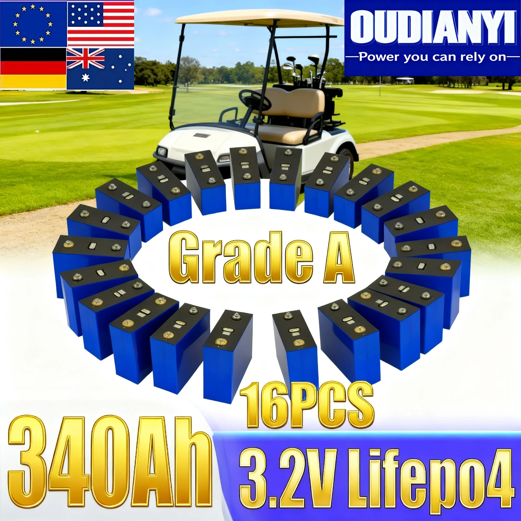 

3,2 В 320 Ач Lifepo4 аккумуляторная батарея нового класса A литий-железо-фосфатная DIY 12 В 24 В 48 В для кемпинга, лодок, гольф-каров, автофургонов, вилок