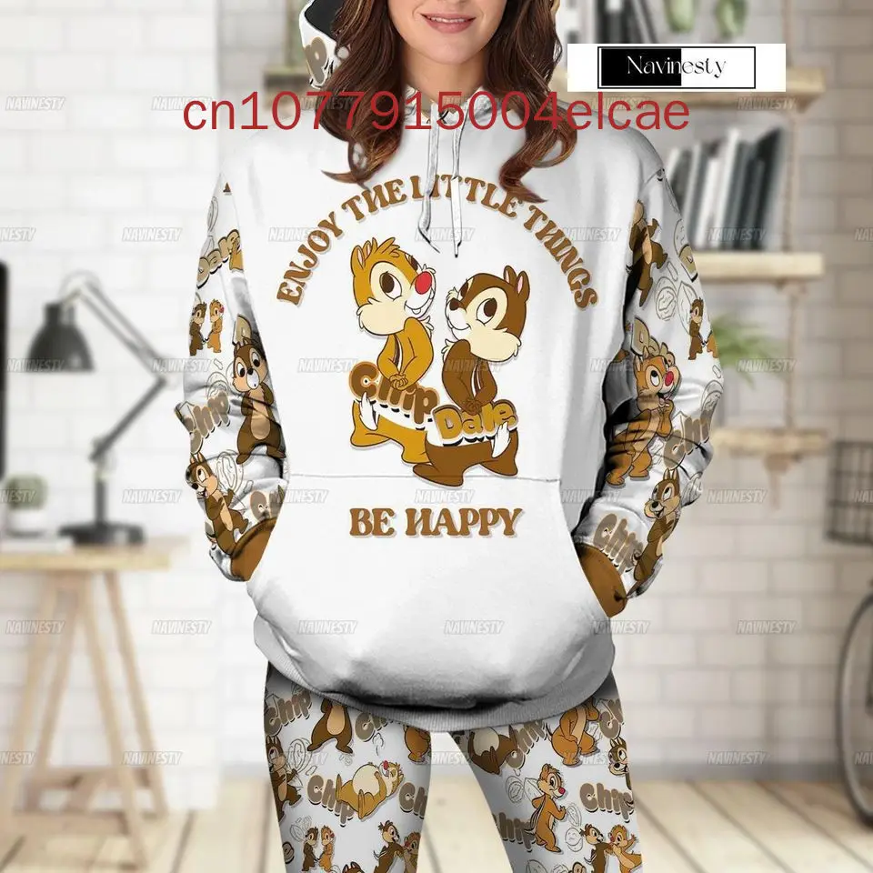 New Chip N Dale 3D Hoodie Women\'s Hoodie Suit Disney Yoga Pants Sweatpants Fashion Sports Suit