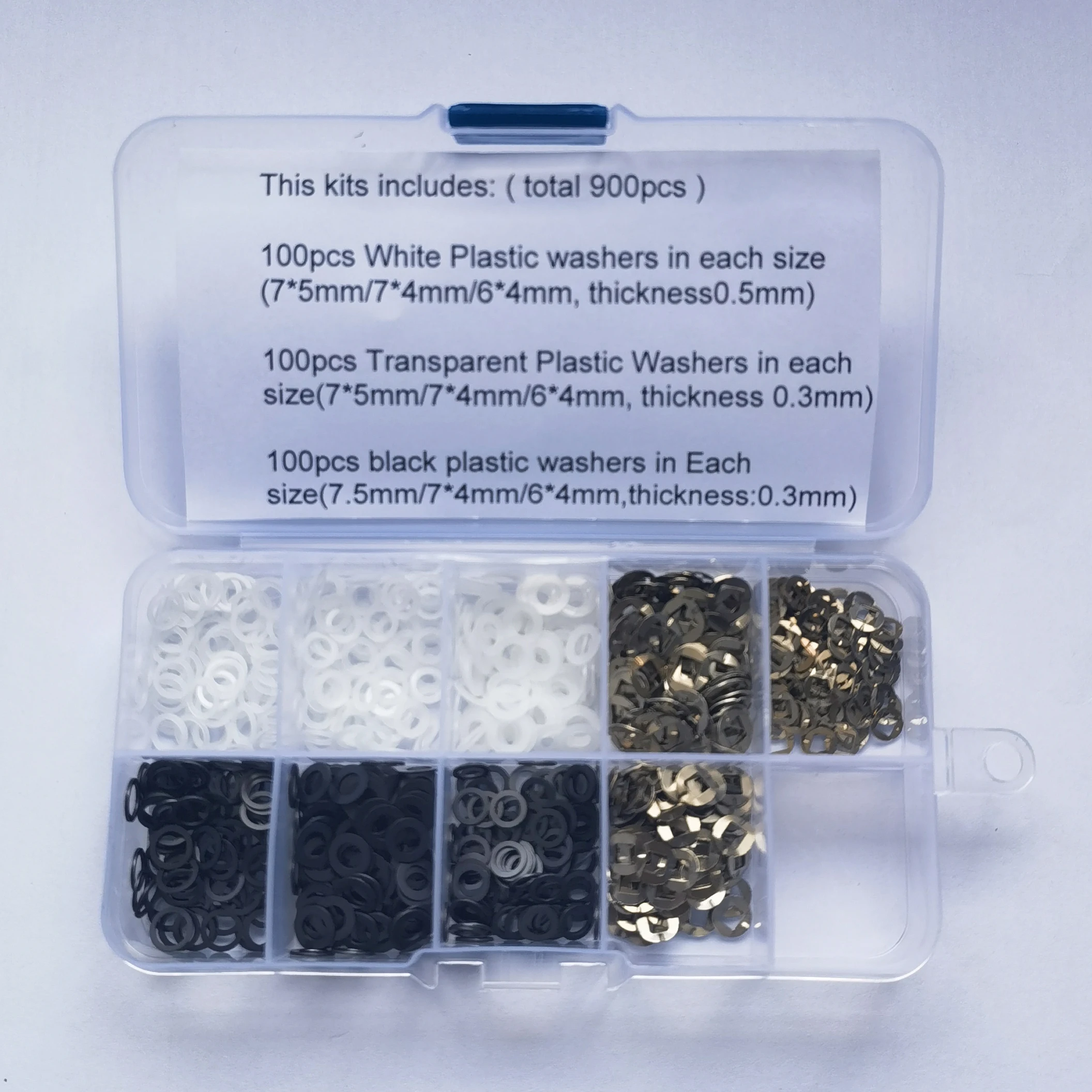 Kit de reparación de tijera en caja, accesorio de plástico de 7x4mm x 900x5/7, piezas de tijera para peluquería, 4/6 unidades por lote