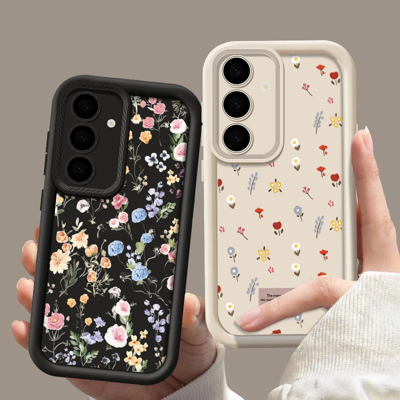 Kleine Blume Handyhülle für Samsung Galaxy A17 A56 A36 A16 A15 A55 A54 A53 5G S25 Edge S24 S22 Ultra S23 Plus S24 FE Soft Cover