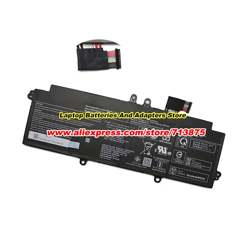 PS0011UA1BRS Battery 15.4V 3450mAh 53Wh For P2-G6PB-BL Portege X30L-J PCR12U PCR10A-009003 PCR10T-04N00X PCR10L-13L011 X30L-K
