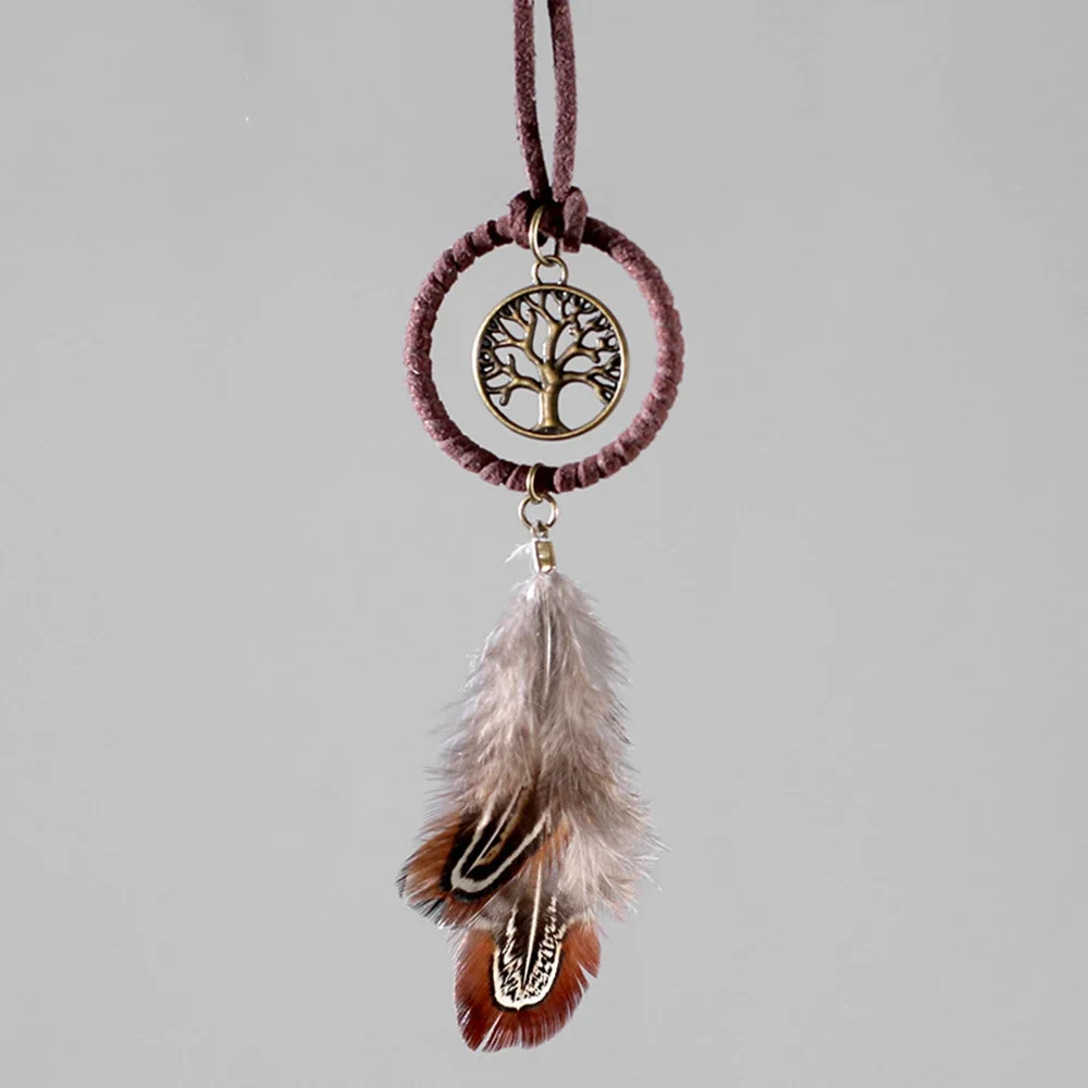 Car Pendant Ornament Dream Catcher Feather Hanging Home Auto Rearview Mirror Trim Made Art Craft Decoration Accessories Gift