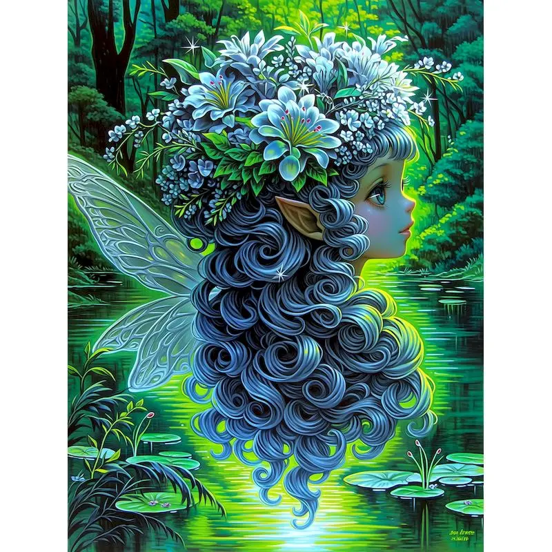 

GATYZTORY Paint By Number Forest Fairy Drawing On Canvas Hand Painted Painting Art Gift DIY Pictures By Numbers Floral Girl Kits